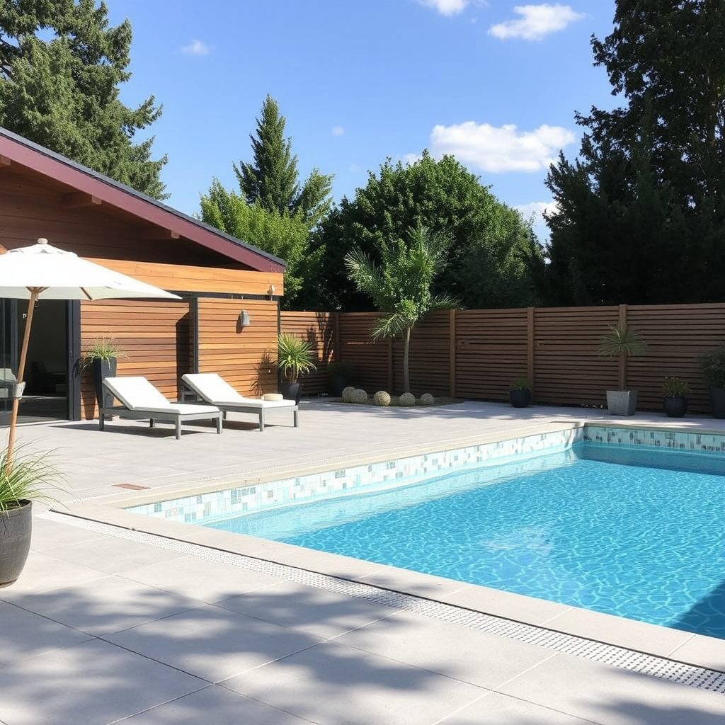 Contours et trottoirs de piscine - Céramique Extérieure